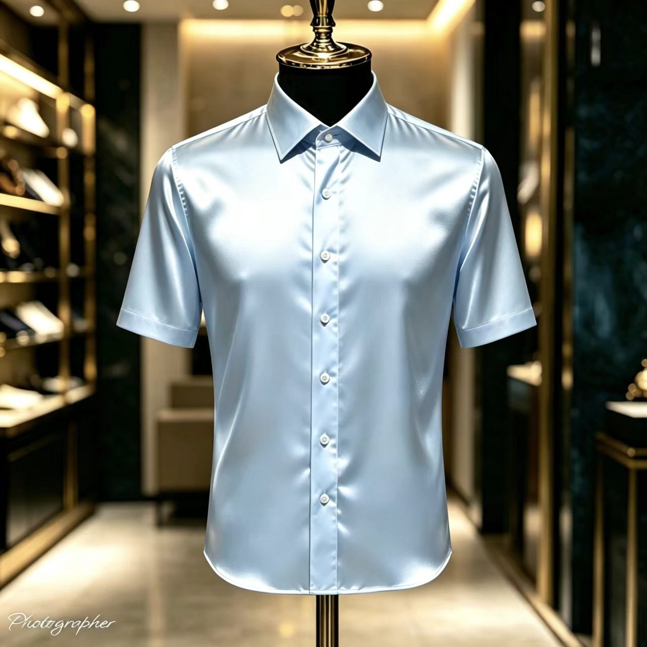 Men's Solid Color Satin Short- - Mens Satin Silk Dress Shirt recensie en prijs