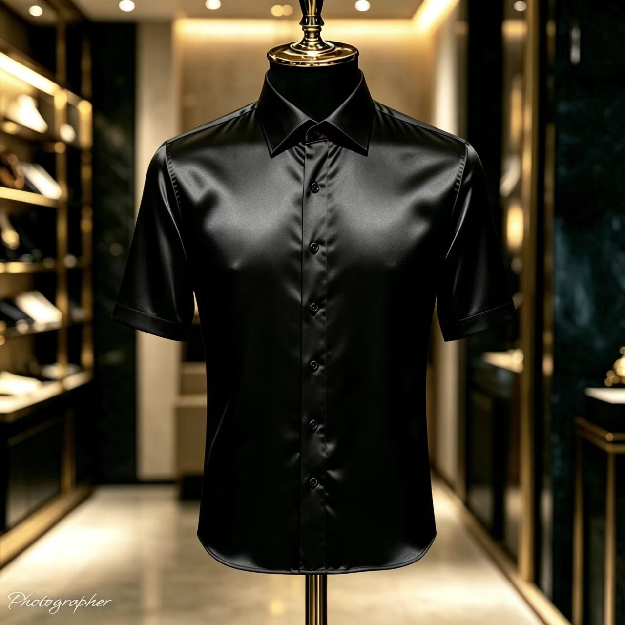Men's Solid Color Satin Short- - Mens Satin Silk Dress Shirt recensie en prijs