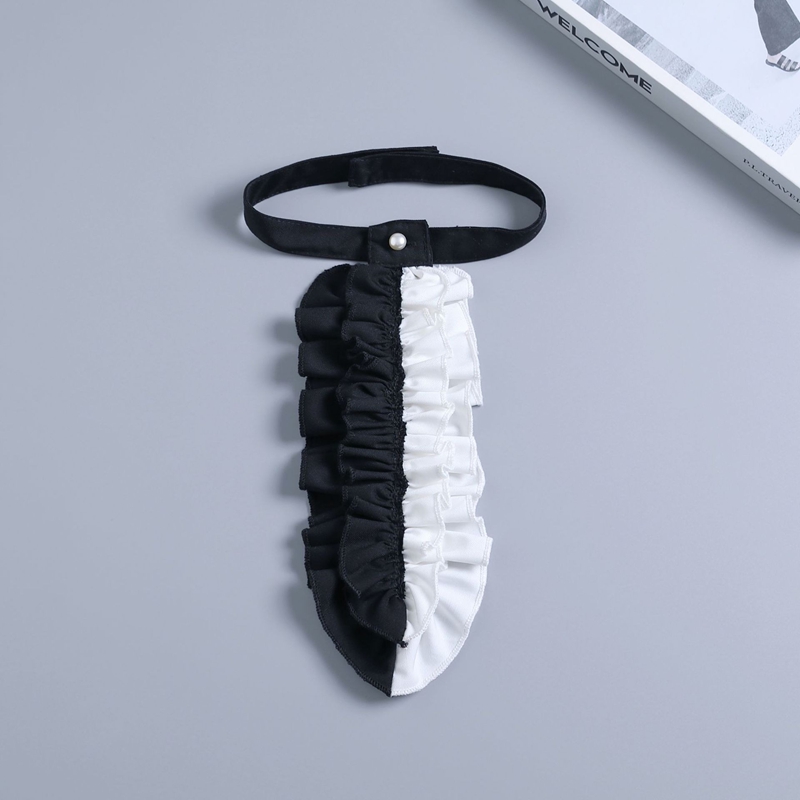 Zwart-witte kraag met ruches,  - Shirts recensie en prijs